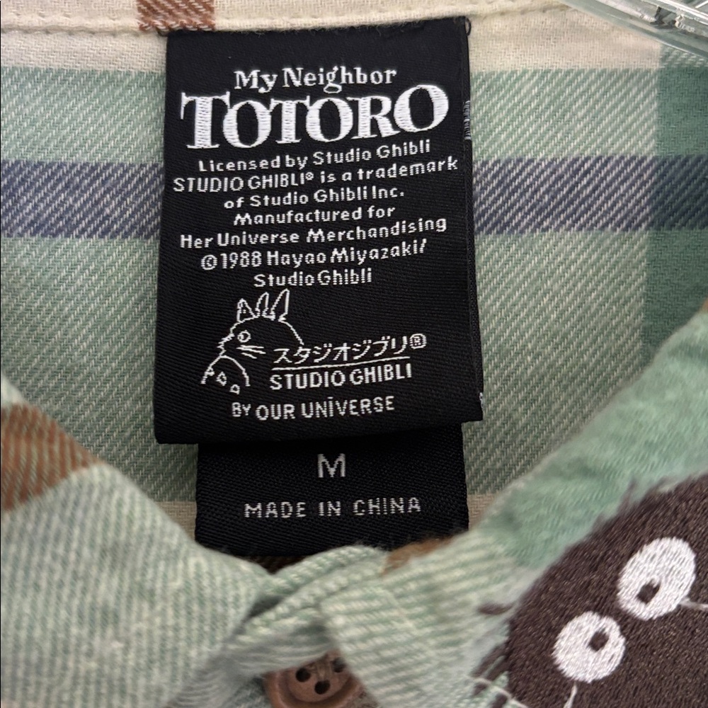 Women’s Vintage My Neighbor Totoro Button Down Long-Sleeve Shirt Size Medium - Picture 5 of 6